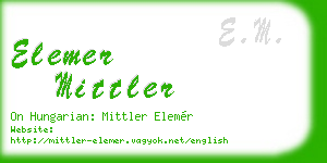 elemer mittler business card
